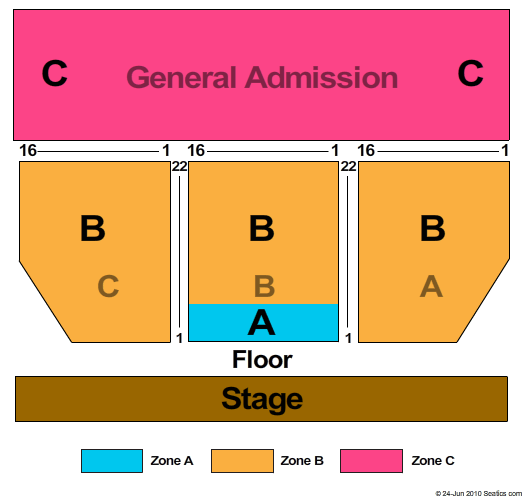 Centennial Terrace End Stage Zone Seating Chart